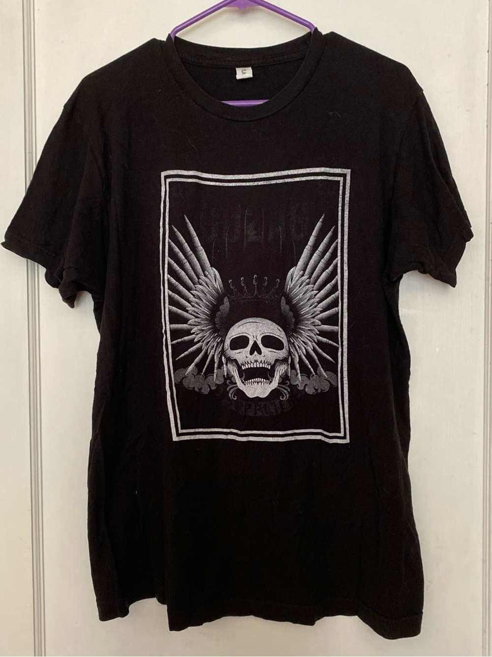 ! Gothic Skull Tee, Unisex Casual T-shirt, Edgy Graphic Shirt Alternative Size L